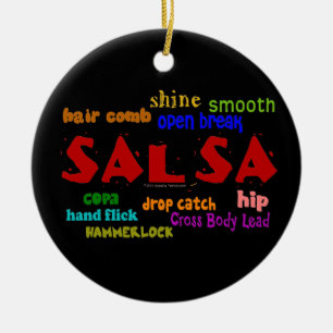 Salsa-Tanz-Verzierungs-Wort-Wolken-Geschenk für Keramikornament