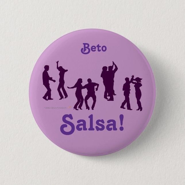 Salsa-Tanzen-Pose-Silhouetten kundenspezifisch Button (Vorderseite)