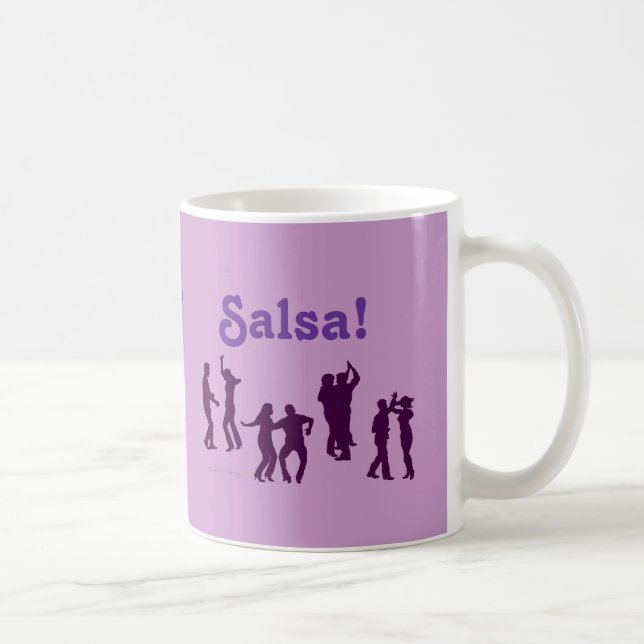 Salsa-Tanzen-Pose-Silhouetten kundenspezifisch Kaffeetasse (Rechts)