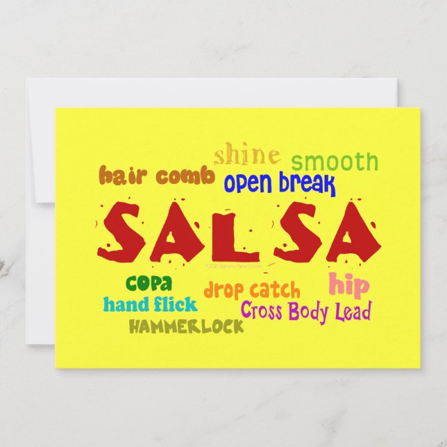 Salsa-Tanzen-Tanz-Liebhaber-Party lädt ein Einladung (Vorderseite)