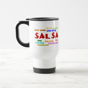 Salsa-Tanzen-Tasse für Tänzer-Wort-Wolke Reisebecher