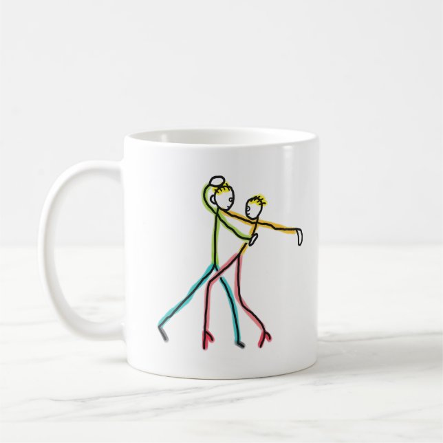 Salsa tanzende Figuren Kaffeetasse (Links)