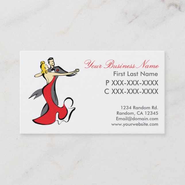 Salsa-Tanzkarten Visitenkarte (Vorderseite)