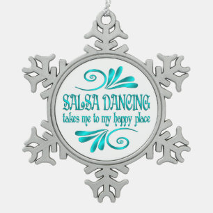 Salsa-Tanzplatz Schneeflocken Zinn-Ornament