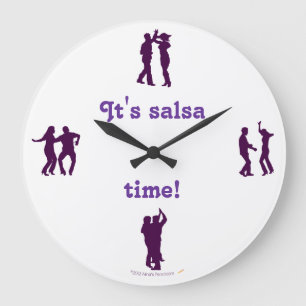 Salsa-Zeit-Tanz-Pose-Silhouette-Wand-Uhr Große Wanduhr