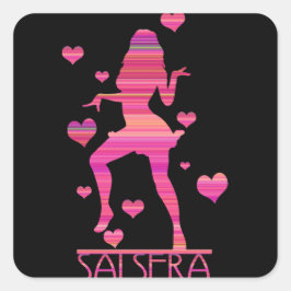 SALSERA - HEISSES TANZMÄDCHEN QUADRATISCHER AUFKLEBER