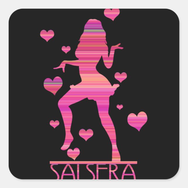 SALSERA - HEISSES TANZMÄDCHEN QUADRATISCHER AUFKLEBER (Vorderseite)