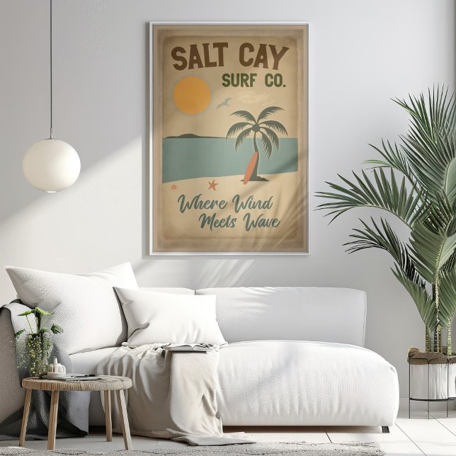Salt Cay Surf Co Vintage Küstengestaltung Poster (Von Creator hochgeladen)