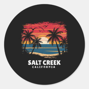 Salt Creek Beach Kalifornien Surfer Palme Runder Aufkleber