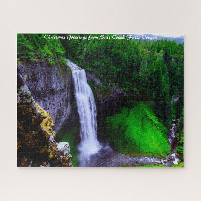 Salt Creek Falls Oregon Weihnachtsgrüße Puzzle (Horizontal)