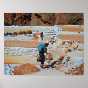 Salt in Maras, Peru Poster