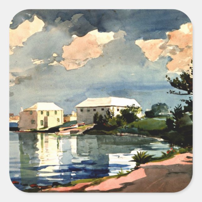 Salt Kettle, Bermuda - Winslow Homer, Quadratischer Aufkleber (Vorderseite)