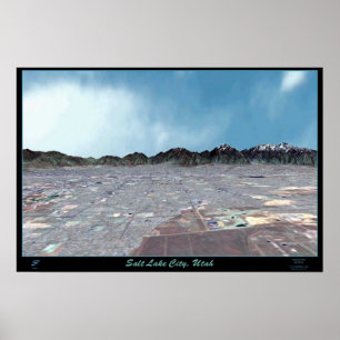 Salt Lake City in Perspektive II, Utah-Satelitte p Poster