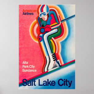 Salt Lake City Kunst Utah Druck Amerikanische Reis Poster