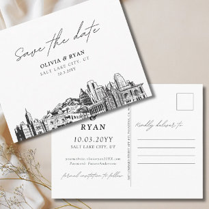 Salt Lake City Save the Date Postcard Hochzeit Postkarte
