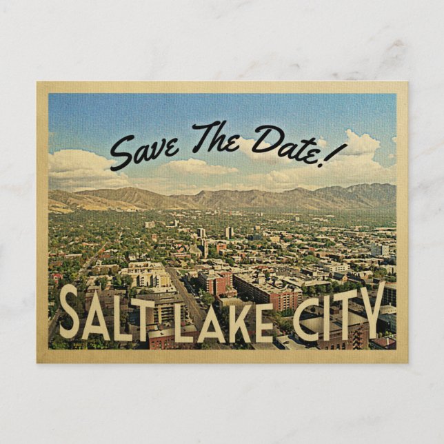 Salt Lake City Save the Date Utah Ankündigungspostkarte (Vorderseite)