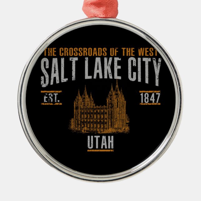Salt Lake City Silbernes Ornament (Vorne)