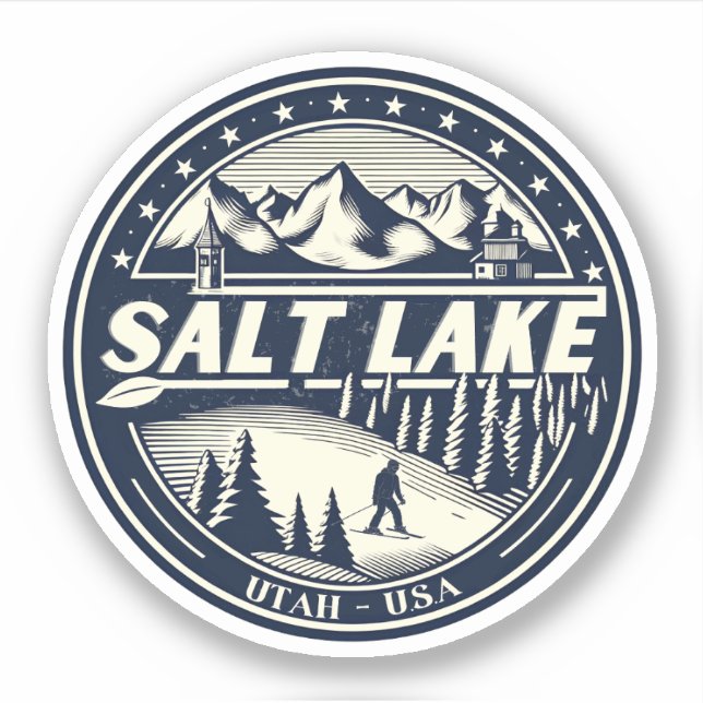 Salt Lake City Ski Resorts Utah Skikarena Aufkleber (Vorderseite)