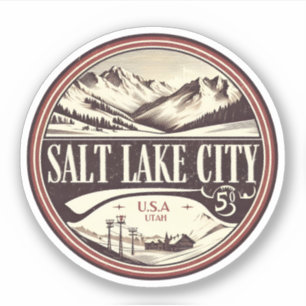 Salt Lake City Skigebiete Utah Skigaben Aufkleber