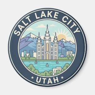 Salt Lake City Skyline Utah Magnet