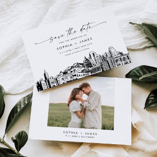 Salt Lake City Skyline Wedding Save the Date Card Einladung