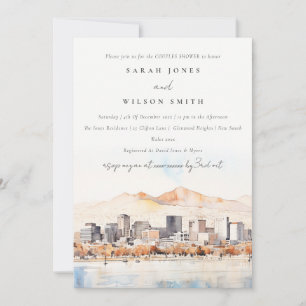 Salt Lake City Utah Aquarell-Landschaft Brautparty Einladung