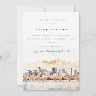 Salt Lake City Utah Aquarell-Landschaft Brautparty Einladung