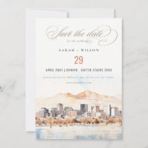 Salt Lake City, Utah Aquarell-Landschaft-Hochzeit