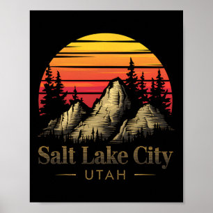 Salt Lake City Utah Bergwandern Souvenir Geschenk Poster