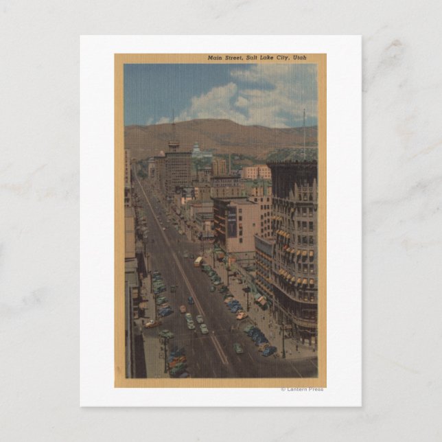 Salt Lake City, Utah - Blick auf Main St. Postkarte (Vorderseite)