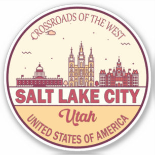 Salt Lake City Utah City Skyline Emblem Aufkleber