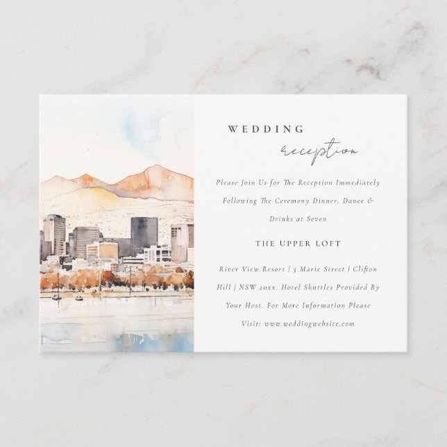 Salt Lake City Utah Landscape Wedding Reception Begleitkarte (Vorderseite)