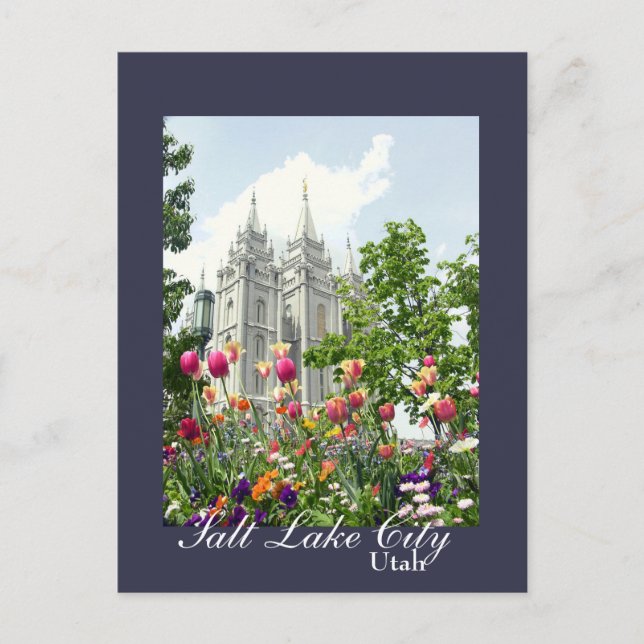Salt Lake City, Utah Mormon Tempel Postcard Postkarte (Vorderseite)