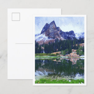 Salt Lake City Utah Ölbild Stadtlandschaft Postkarte