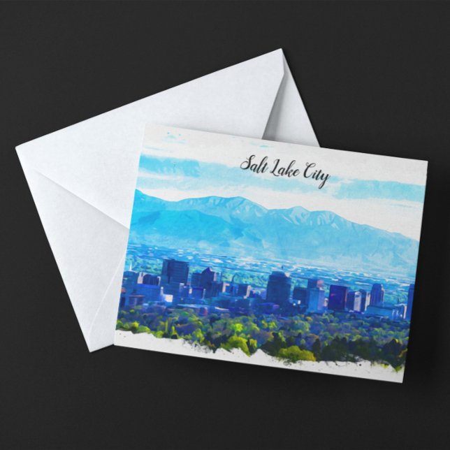 Salt Lake City Utah Panoramasicht Postkarte (Salt Lake City USA Travel Postcard)