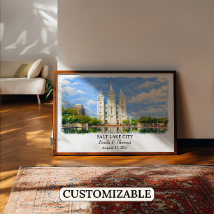 Salt Lake City Utah Poster, Aquarell, Maßgeschneid Poster