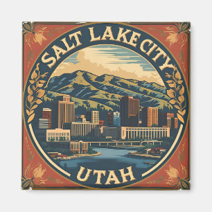 Salt Lake City Utah Retro Vintage Reisen Magnet
