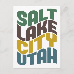 Salt Lake City Utah Retro Wave Postkarte