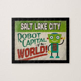 Salt Lake City Utah Robot - Funny Vintag Puzzle