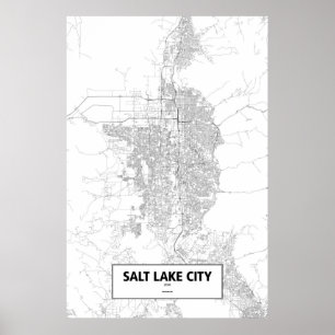 Salt Lake City, Utah (schwarz auf weiß) Poster