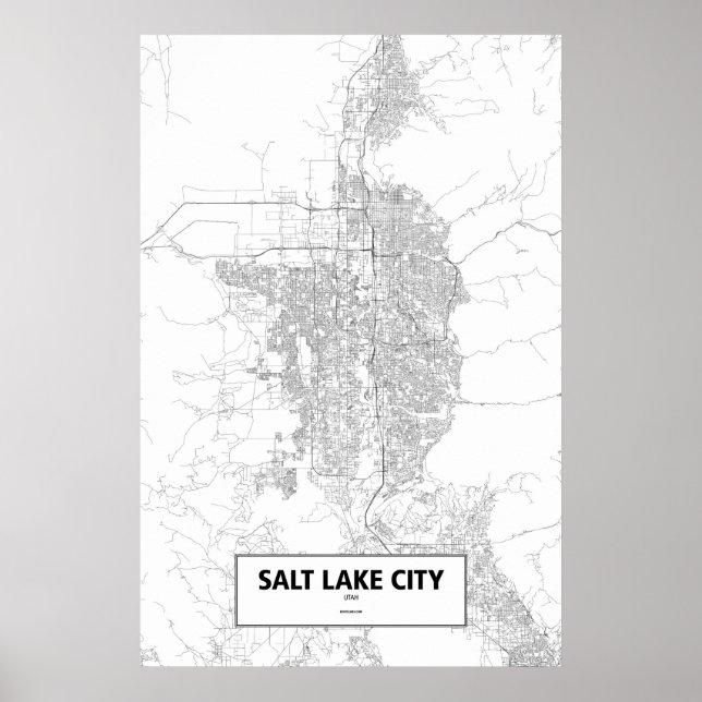 Salt Lake City, Utah (schwarz auf weiß) Poster (Vorne)