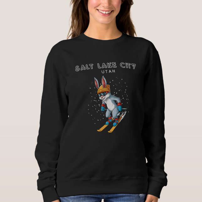 Salt Lake City Utah Ski Rabbit Sweatshirt (Vorderseite)