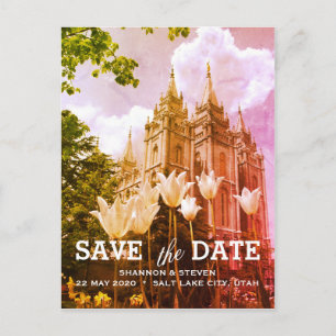 Salt Lake City, Utah Tempel, der Save the Date Ankündigungspostkarte