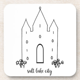 salt lake city utah tempel einfach modern untersetzer