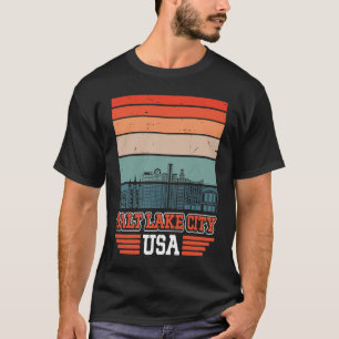 Salt Lake City Utah USA Retro Vintage Sonnenunterg T-Shirt