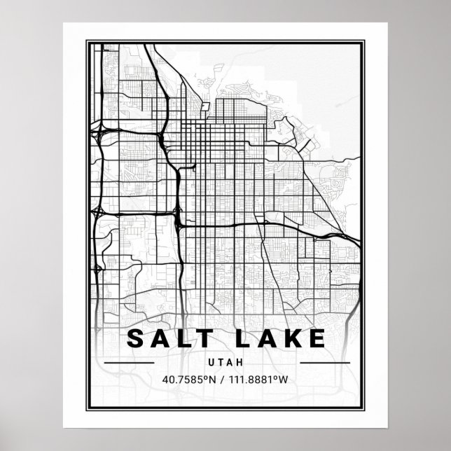 Salt Lake City Utah USA Travel City Karte Poster