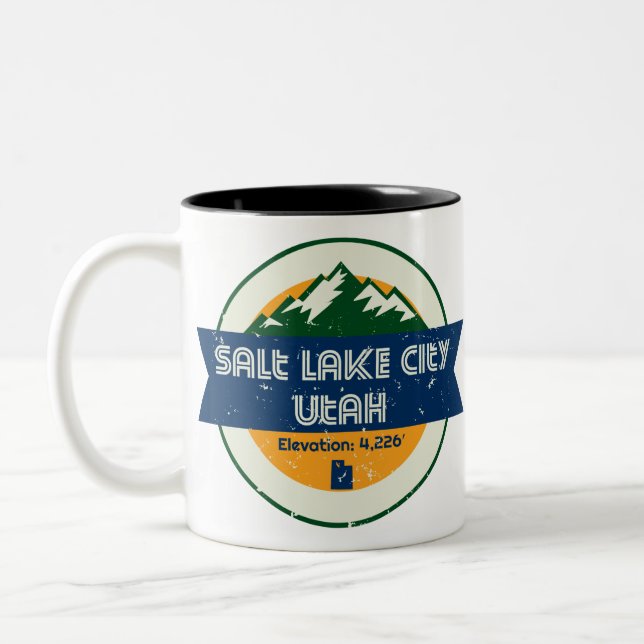 Salt Lake City Utah Zweifarbige Tasse (Links)