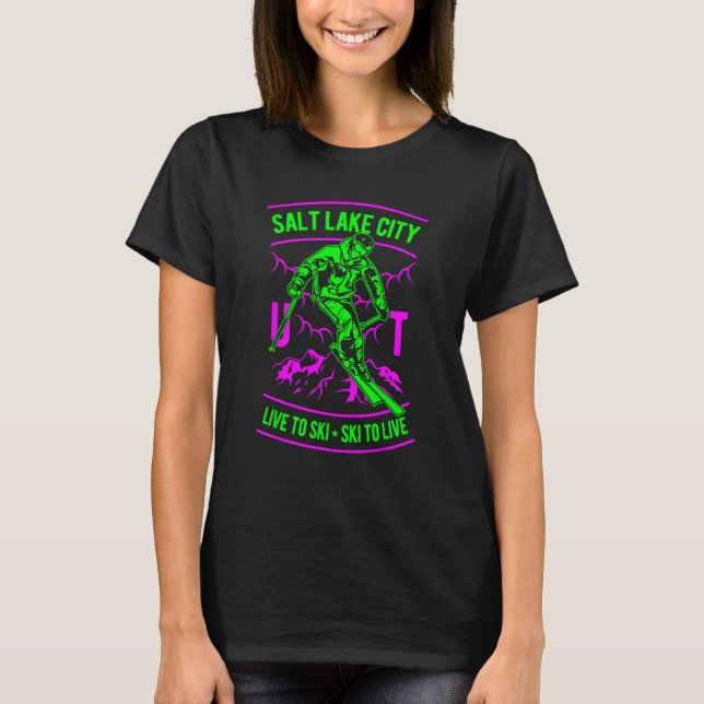 Salt Lake City Utaz Ski 4 T-Shirt (Vorderseite)