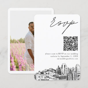 Salt Lake City Wedding RSVP QR Code Small Begleitkarte