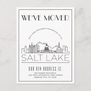 Salt Lake Modern Deco Adressänderung Ankündigungspostkarte